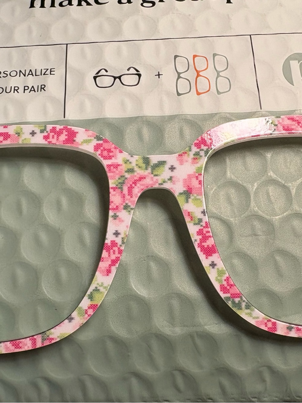 Pair Eyewear Murphy magnetic Topper “Cross Stitch” Floral Pattern eyeglasses NEW